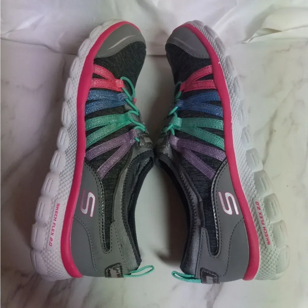 Skechers Flex Memory Foam Gratis Empower Gray/Multicolor Sneakers Size 4